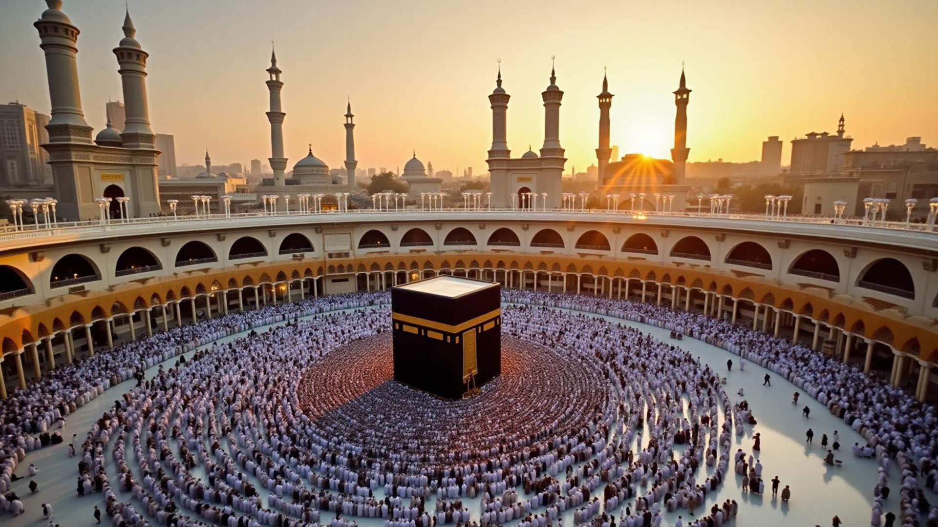 The Holy Kaaba in Masjid al-Haram, Makkah
